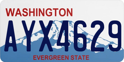 WA license plate AYX4629