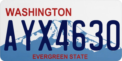 WA license plate AYX4630