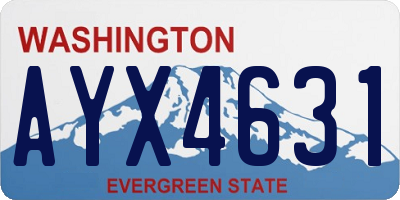 WA license plate AYX4631