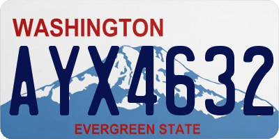 WA license plate AYX4632