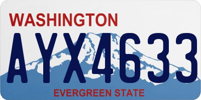 WA license plate AYX4633