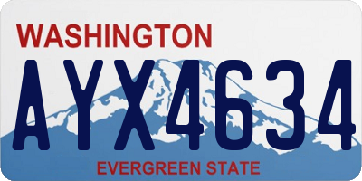 WA license plate AYX4634