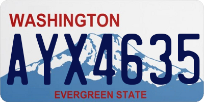 WA license plate AYX4635