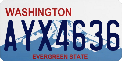 WA license plate AYX4636