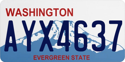 WA license plate AYX4637