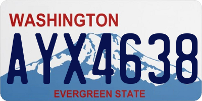 WA license plate AYX4638