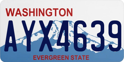 WA license plate AYX4639