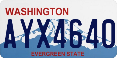 WA license plate AYX4640