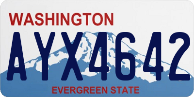 WA license plate AYX4642