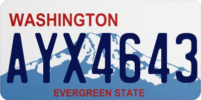 WA license plate AYX4643