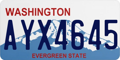 WA license plate AYX4645