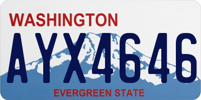 WA license plate AYX4646