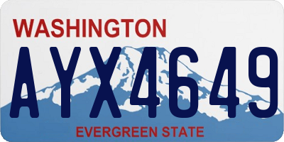 WA license plate AYX4649