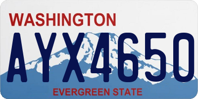 WA license plate AYX4650