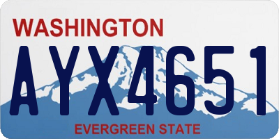 WA license plate AYX4651