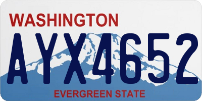 WA license plate AYX4652