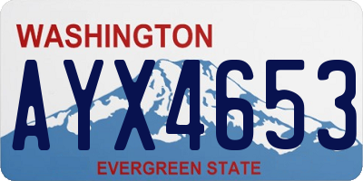 WA license plate AYX4653