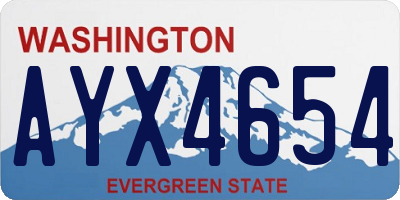 WA license plate AYX4654