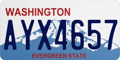 WA license plate AYX4657