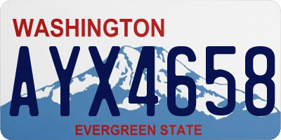 WA license plate AYX4658