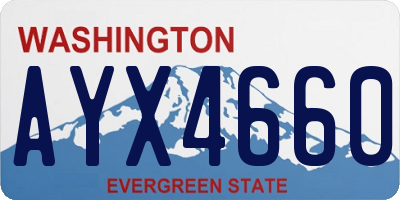 WA license plate AYX4660