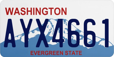 WA license plate AYX4661