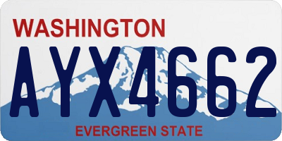 WA license plate AYX4662