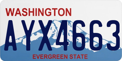 WA license plate AYX4663