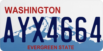 WA license plate AYX4664