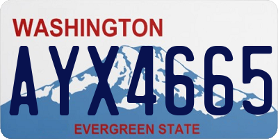 WA license plate AYX4665