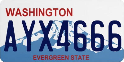 WA license plate AYX4666