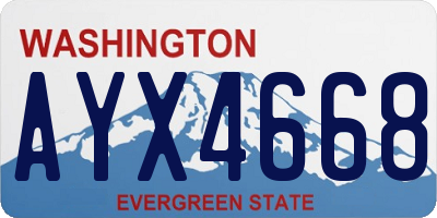 WA license plate AYX4668