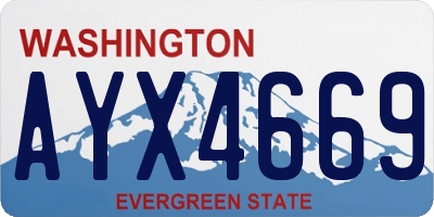 WA license plate AYX4669