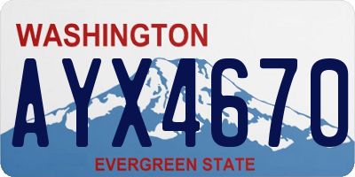 WA license plate AYX4670