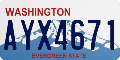 WA license plate AYX4671