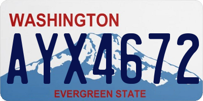 WA license plate AYX4672