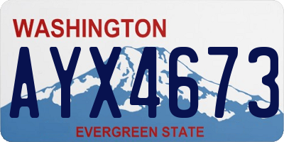 WA license plate AYX4673