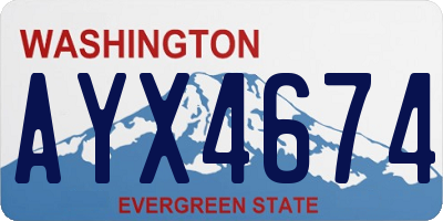 WA license plate AYX4674