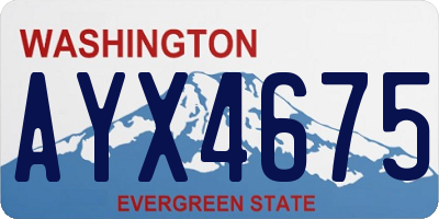 WA license plate AYX4675