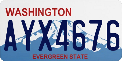 WA license plate AYX4676