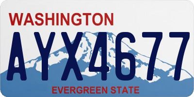 WA license plate AYX4677