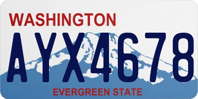 WA license plate AYX4678