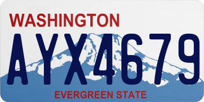 WA license plate AYX4679