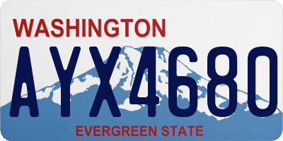 WA license plate AYX4680