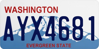 WA license plate AYX4681