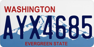 WA license plate AYX4685