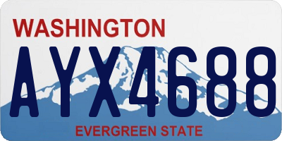 WA license plate AYX4688