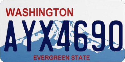 WA license plate AYX4690