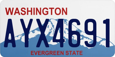 WA license plate AYX4691