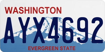 WA license plate AYX4692